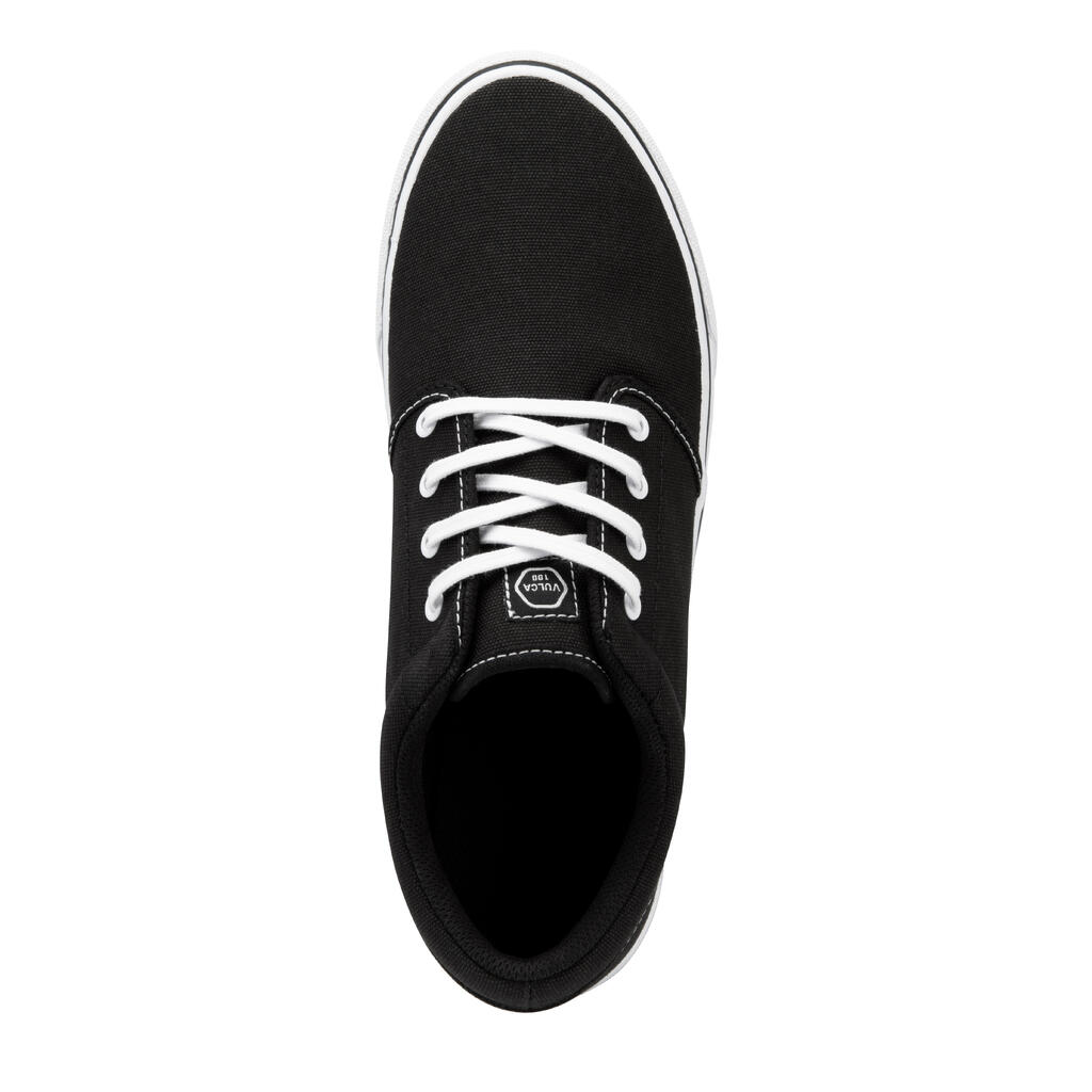 Chaussures basses skateboard-longboard adulte VULCA 100 Noir Blanc